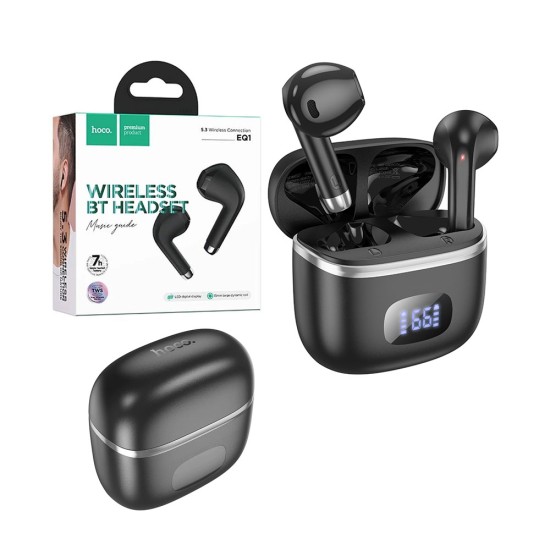 Hoco Wireless Earphones EQ1 Music guide Black Hoco Wireless Earphones EQ1 Music guide Black